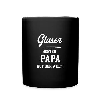 Glaser Bester Papa Vatertag Geburtstag Glaserei - Tasse einfarbig - Schwarz - Vorne