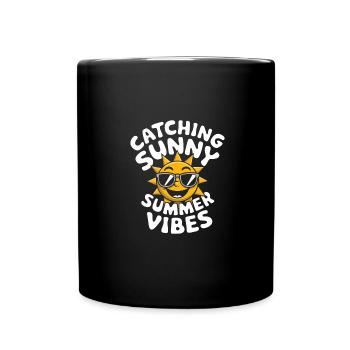 Sunny Summer Moments Vibes Summer Sun - Full Colour Mug - black - Front