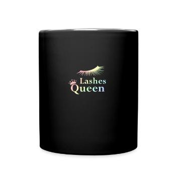 Lashes Queen pastell - Tasse einfarbig - Schwarz - Vorne