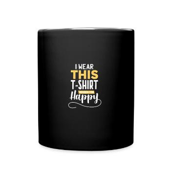 Happy - Tasse einfarbig - Schwarz - Vorne