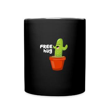 Umarmung Kaktus - Tasse einfarbig - Schwarz - Vorne