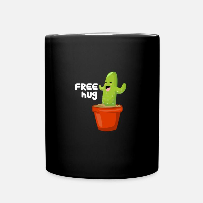 Umarmung Kaktus - Tasse einfarbig - Schwarz
