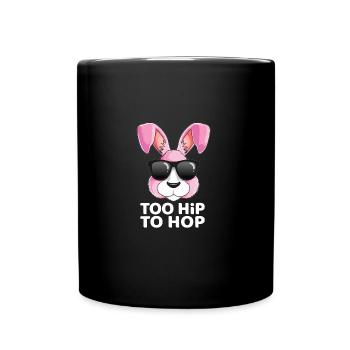 Hase Osterhase Häschen Hasenzähne Ostern - Tasse einfarbig - Schwarz - Vorne