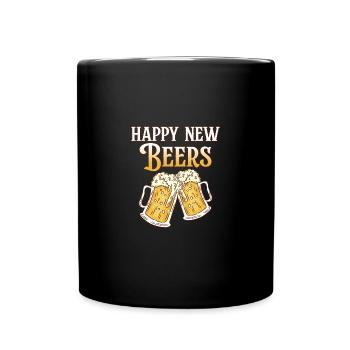 Happy New Beers für Männer Silvester Männer - Tasse einfarbig - Schwarz - Vorne