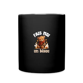 fais moi un bisou - Mug uni - noir - Devant