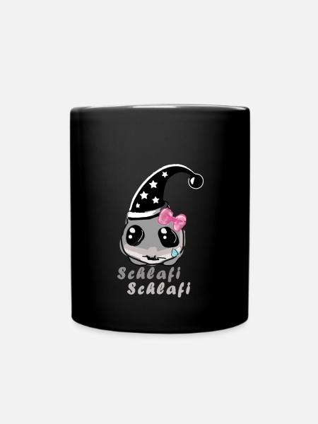 schlafen,hamster,illustration,sad hamster - Tasse einfarbig - Schwarz