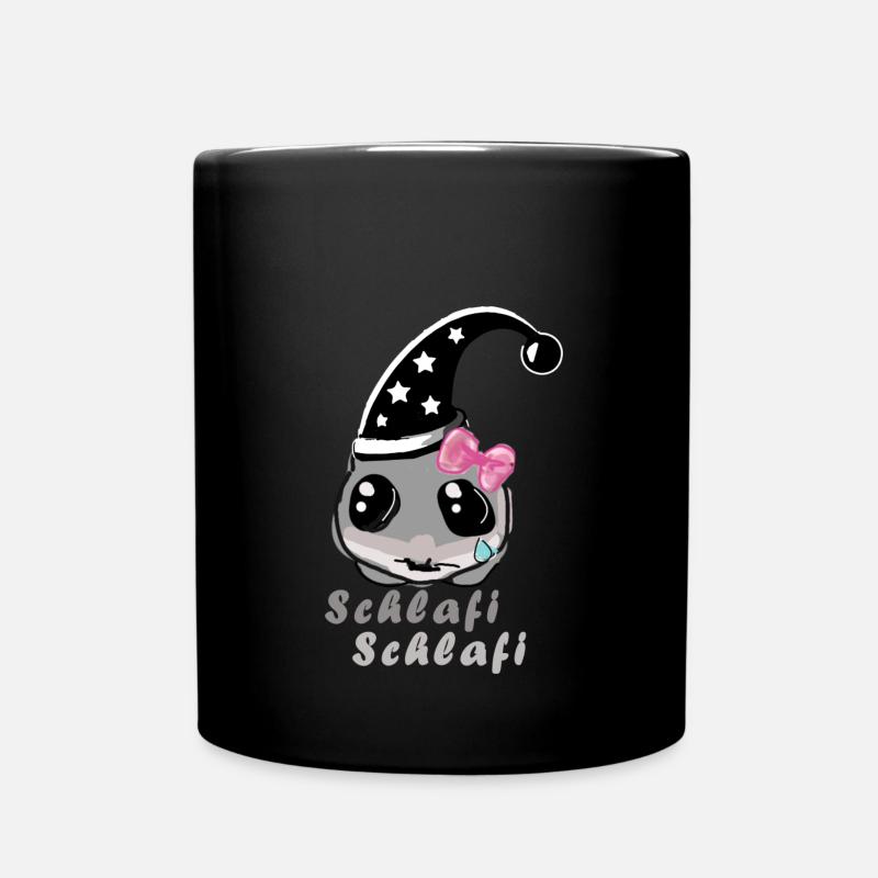schlafen,hamster,illustration,sad hamster - Tasse einfarbig - Schwarz