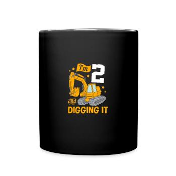 Children's birthday party construction site - Full Colour Mug - black - Front