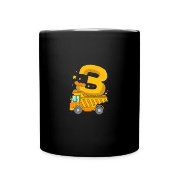 Children's birthday party construction site - Full Colour Mug - black - Front