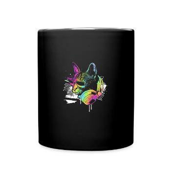 Rave Raver Techno music Techno bass Mischpult - Tasse einfarbig - Schwarz - Vorne