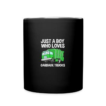 Remorque de chantier Véhicule Fête d’anniversaire des enfants - Mug uni - noir - Devant