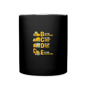 Remorque de chantier Véhicule Fête d’anniversaire des enfants - Mug uni - noir - Devant