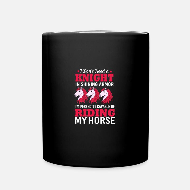 Springreiten Springpferd - Tasse einfarbig - Schwarz