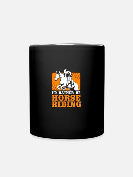 Springreiten Springpferd - Tasse einfarbig - Schwarz