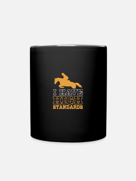 Springreiten Springpferd - Tasse einfarbig - Schwarz