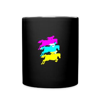 Dressur Dressurpferd Dressurreiter - Tasse einfarbig - Schwarz - Vorne