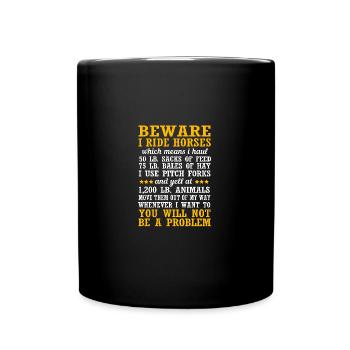 Dressur Dressurpferd Dressurreiter - Tasse einfarbig - Schwarz - Vorne