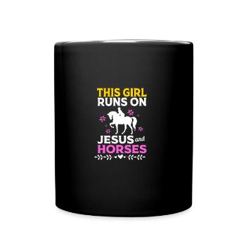 Dressur Dressurpferd Dressurreiter - Tasse einfarbig - Schwarz - Vorne