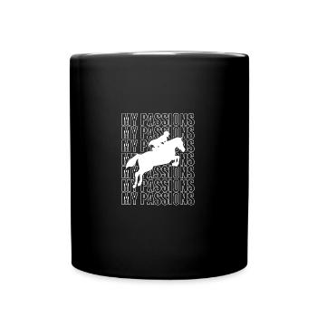 Dressur Dressurpferd Dressurreiter - Tasse einfarbig - Schwarz - Vorne