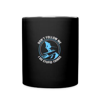 Ski Skiurlaub - Tasse einfarbig - Schwarz - Vorne