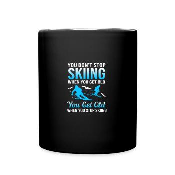 Ski Skiurlaub - Tasse einfarbig - Schwarz - Vorne