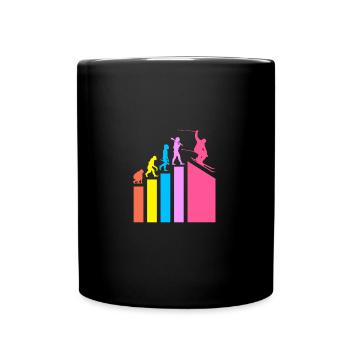 Ski Skiurlaub - Tasse einfarbig - Schwarz - Vorne