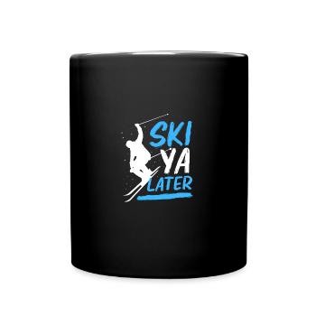 Ski Skiurlaub - Tasse einfarbig - Schwarz - Vorne