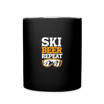 Ski Skiurlaub - Tasse einfarbig - Schwarz - Vorne