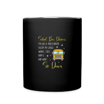 Schulbusfahrer Schulbus - Tasse einfarbig - Schwarz - Vorne