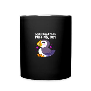 Papageientaucher Puffin - Tasse einfarbig - Schwarz - Vorne