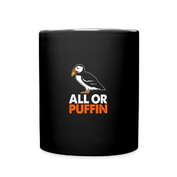 Papageientaucher Puffin - Tasse einfarbig - Schwarz - Vorne
