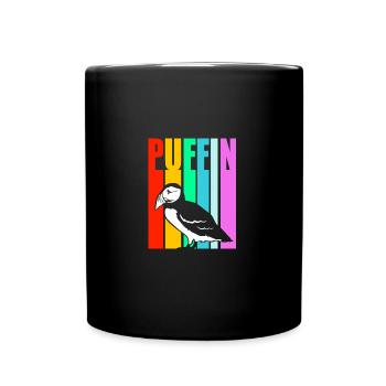 Papageientaucher Puffin - Tasse einfarbig - Schwarz - Vorne