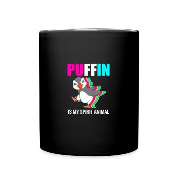 Papageientaucher Puffin - Tasse einfarbig - Schwarz - Vorne