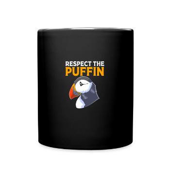 Papageientaucher Puffin - Tasse einfarbig - Schwarz - Vorne