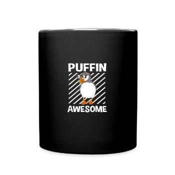 Papageientaucher Puffin - Tasse einfarbig - Schwarz - Vorne