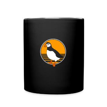 Papageientaucher Puffin - Tasse einfarbig - Schwarz - Vorne