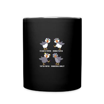 Papageientaucher Puffin - Tasse einfarbig - Schwarz - Vorne