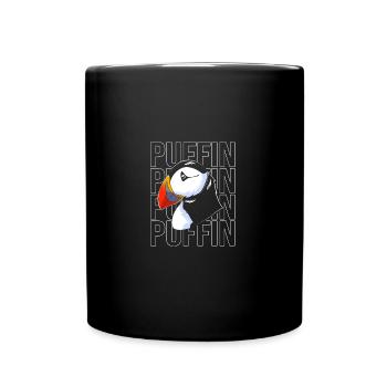Papageientaucher Puffin - Tasse einfarbig - Schwarz - Vorne