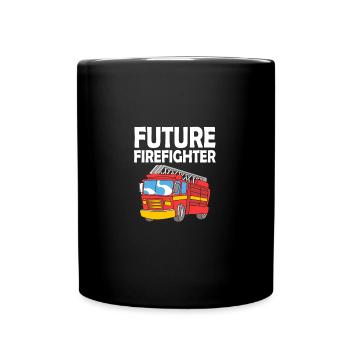 Feuerwehrmann Feuerwehr - Tasse einfarbig - Schwarz - Vorne