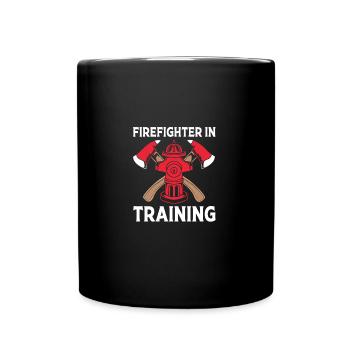 Feuerwehrmann Feuerwehr - Tasse einfarbig - Schwarz - Vorne