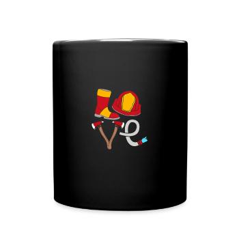 Firefighter Fire Brigade - Full Colour Mug - black - Front