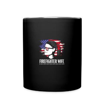 Firefighter Fire Brigade - Full Colour Mug - black - Front