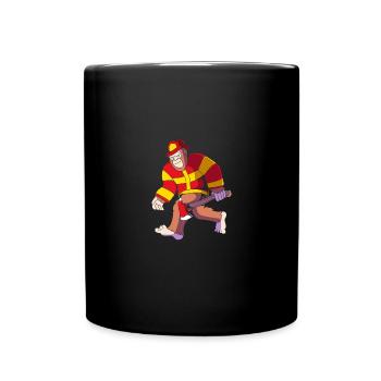 Firefighter Fire Brigade - Full Colour Mug - black - Front