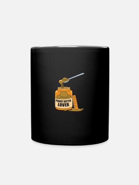 Erdnussbutter - Tasse einfarbig - Schwarz