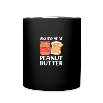 Erdnussbutter - Tasse einfarbig - Schwarz - Vorne