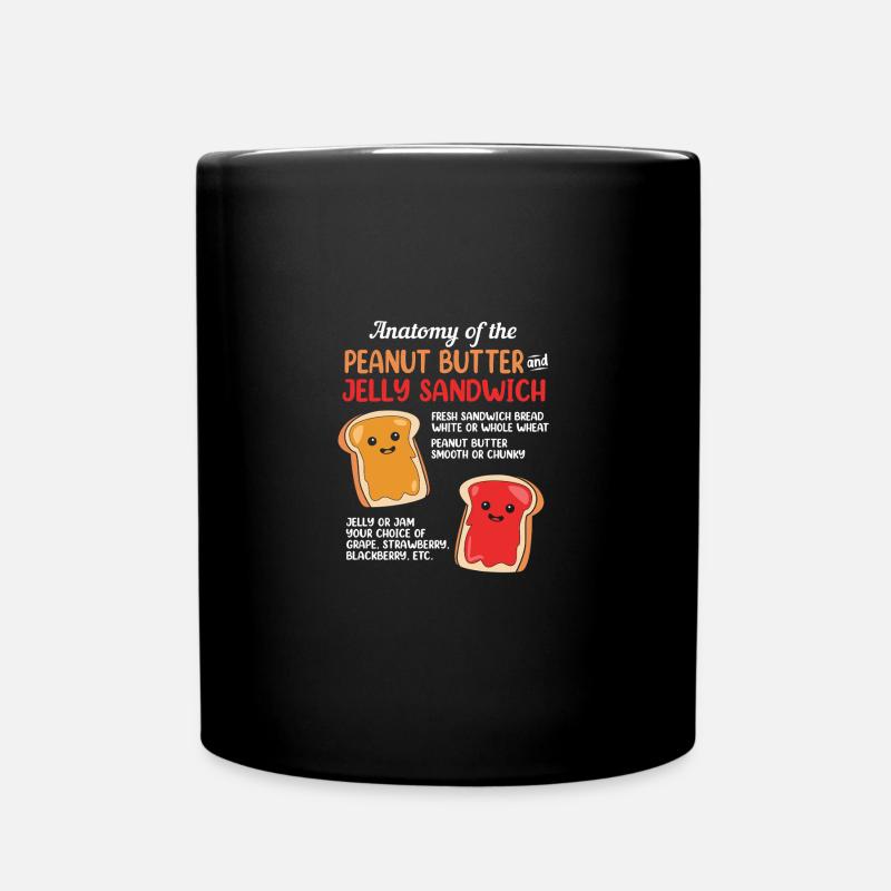 Erdnussbutter - Tasse einfarbig - Schwarz