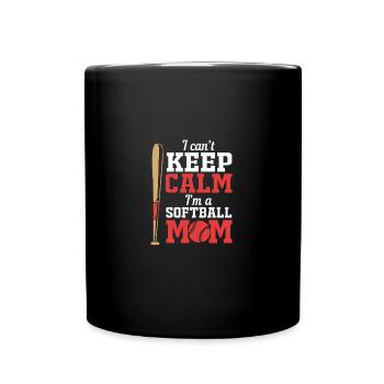 Softball Mutter Softball Mama - Tasse einfarbig - Schwarz - Vorne