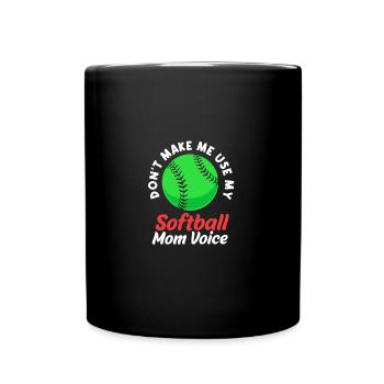 Softball Mutter Softball Mama - Tasse einfarbig - Schwarz - Vorne
