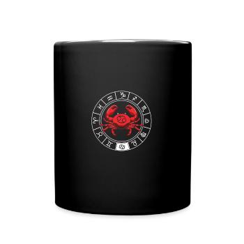 Sternzeichen Krebs - Tasse einfarbig - Schwarz - Vorne