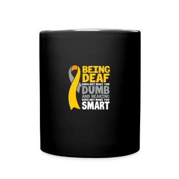 Deaf Deaf Deaf Sign Language - Full Colour Mug - black - Front
